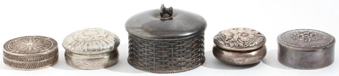 5 Vintage Pill Boxes, Including Tiffany Silver (1 of 6)