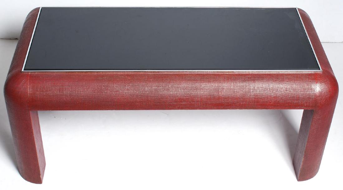 Linen & Red Lacquer Low Table (1 of 4)