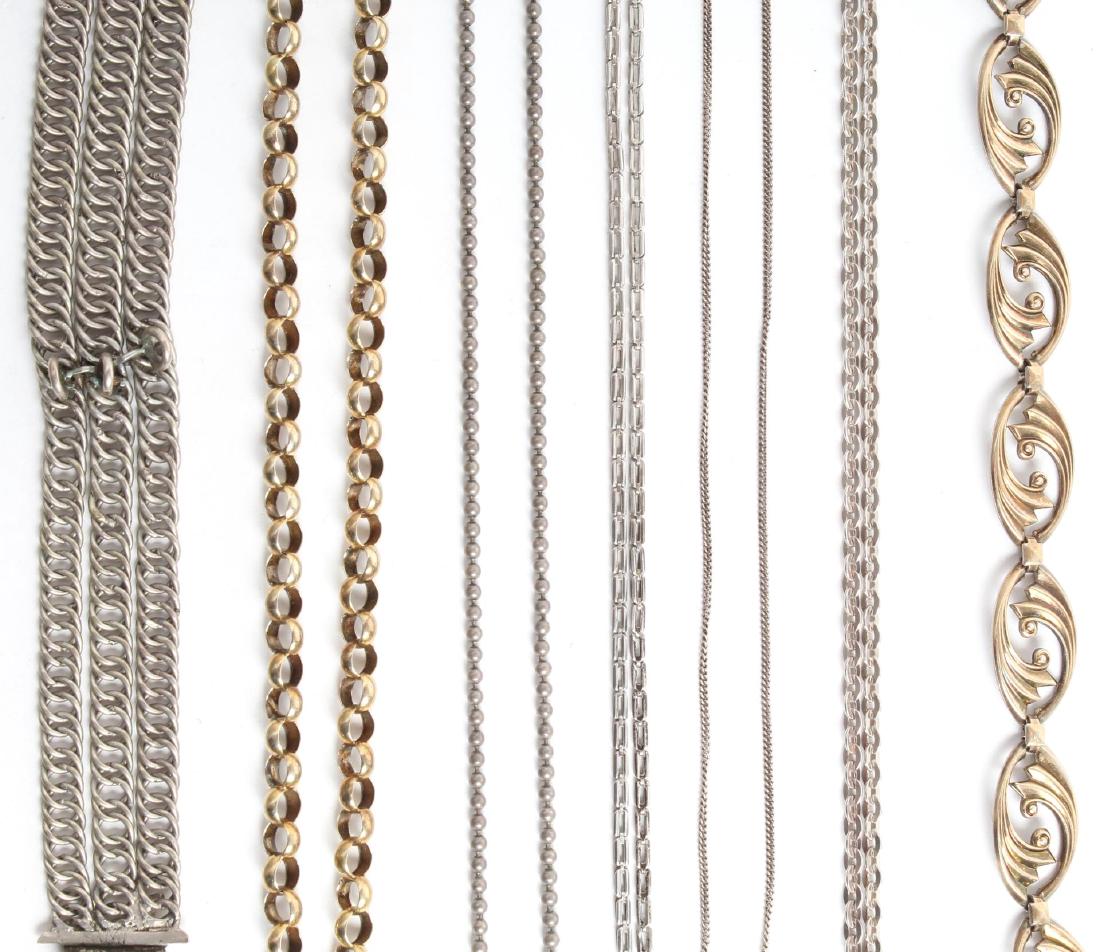 7 Assorted Silver Chains & Bracelets (1 of 2)