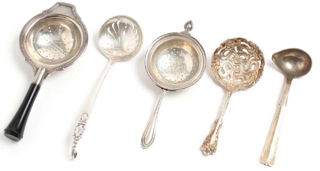 5 Vintage Silver Tea-Related Serving Pieces (1 of 2)