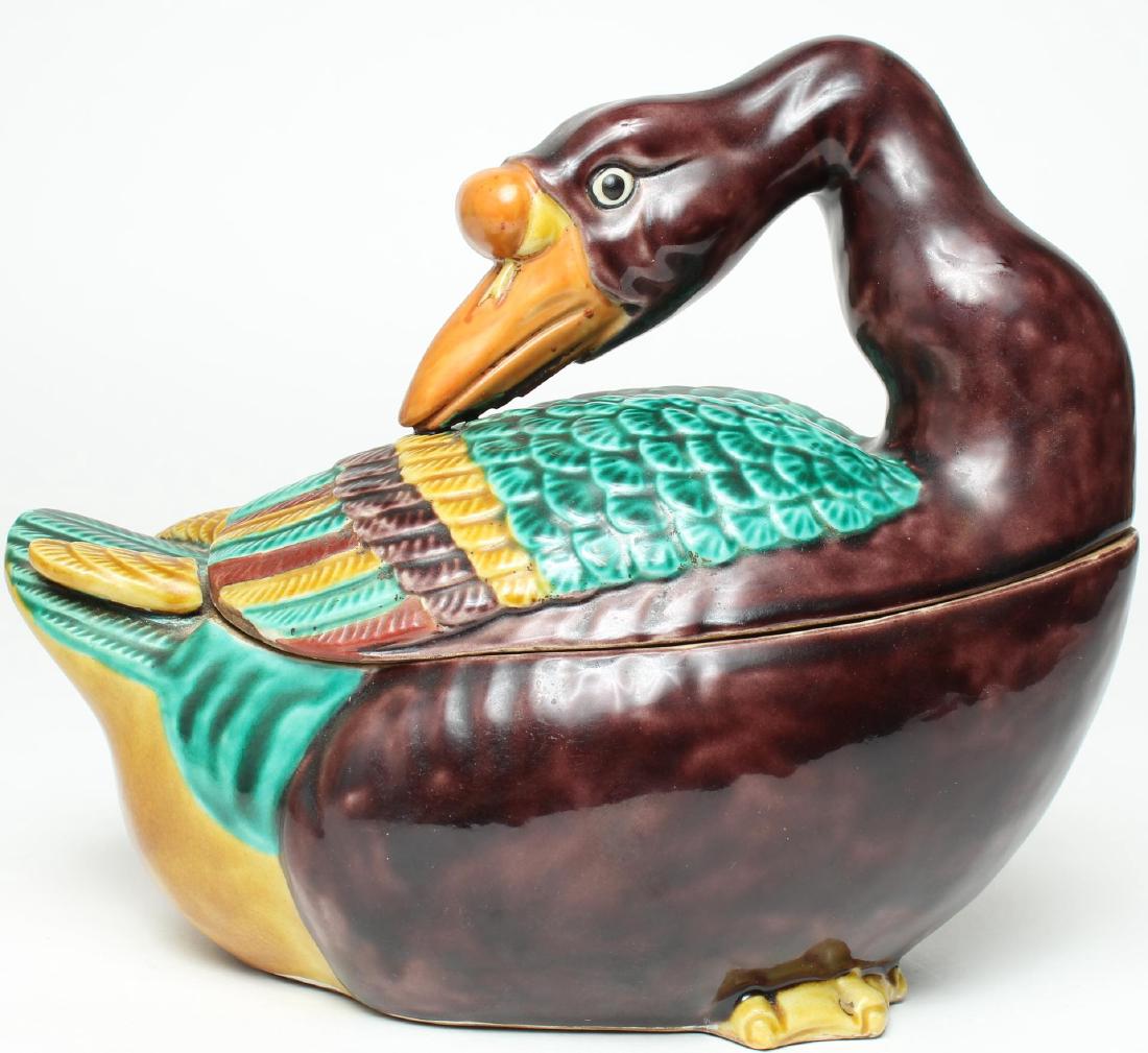 Chinese Export- Style Goose Tureen (1 of 4)