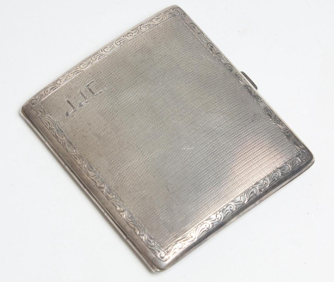 Vintage .935 Sterling Silver Curved Cigarette Case (1 of 5)