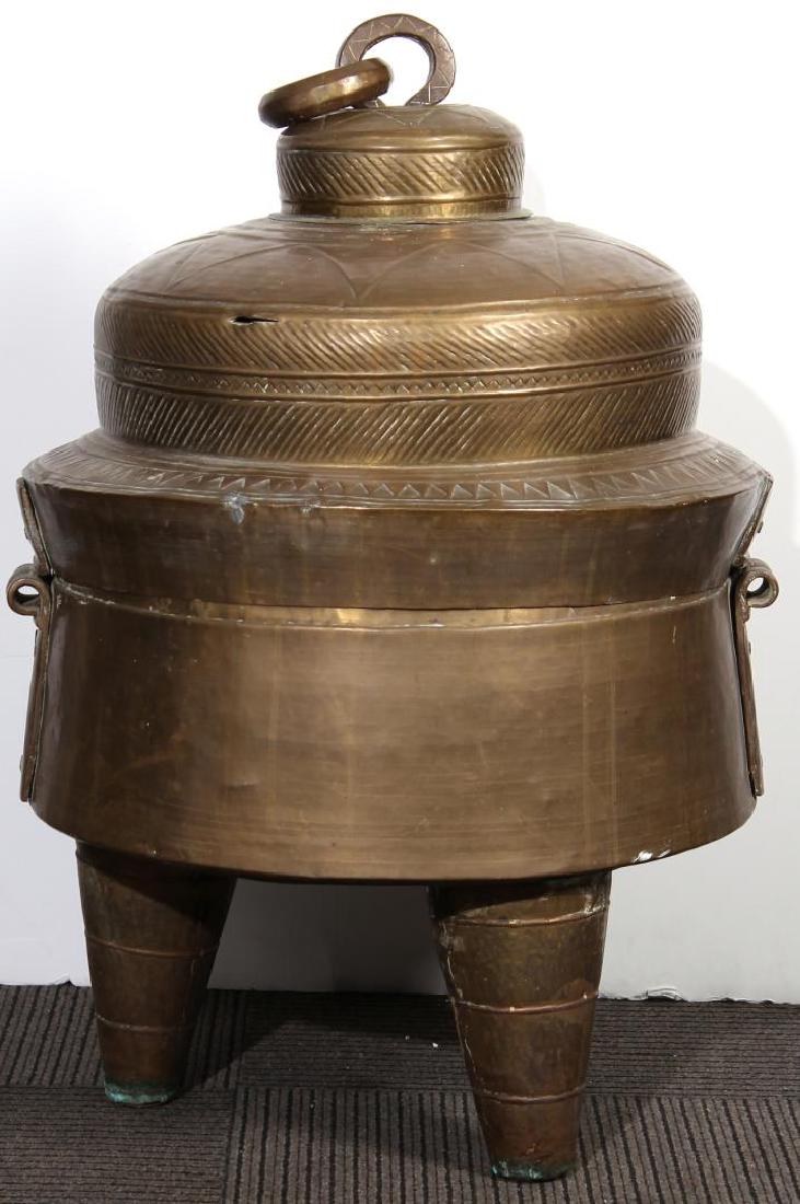 North African Brass Lidded Grain Container (1 of 6)