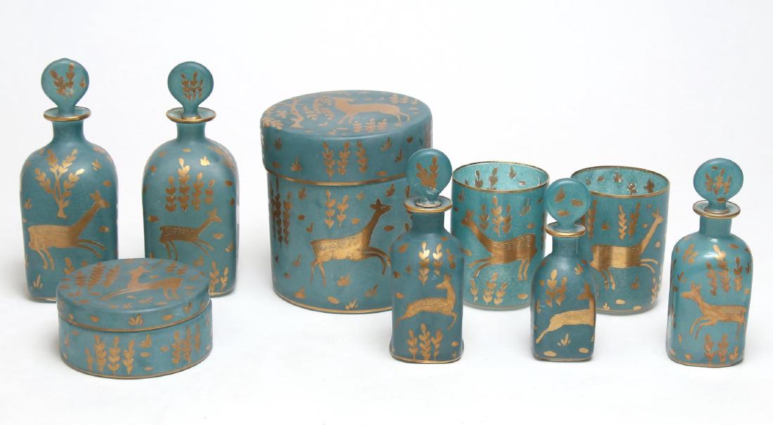 Rare Delvaux Hand-Painted Art Deco Vanity Set (1 of 4)