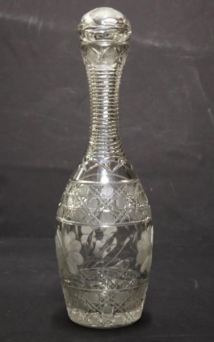 Large Cut & Etched Lead Crystal Decanter (1 of 3)