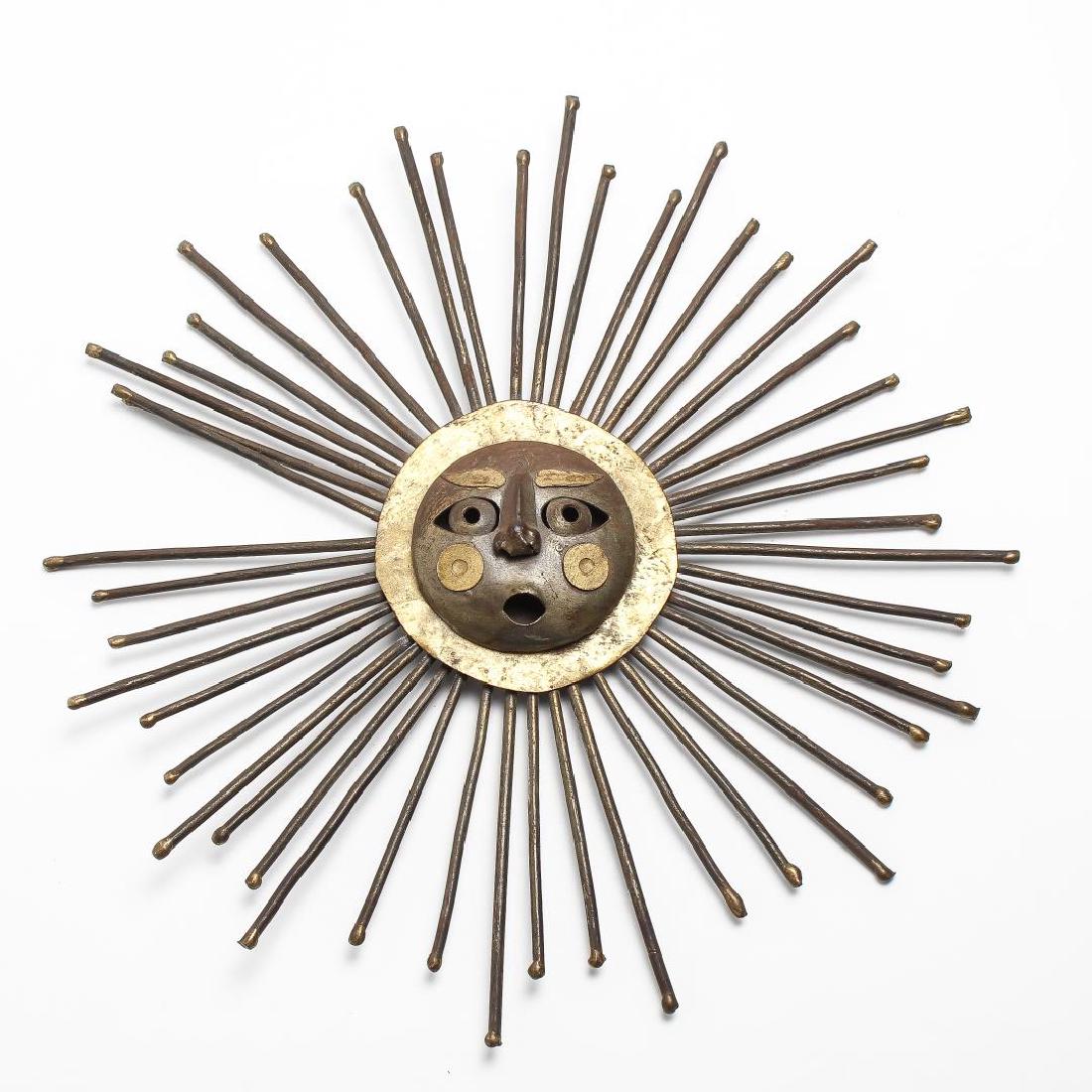 Mid-Century Modern Bronzed Sun Wall Art (1 of 1)