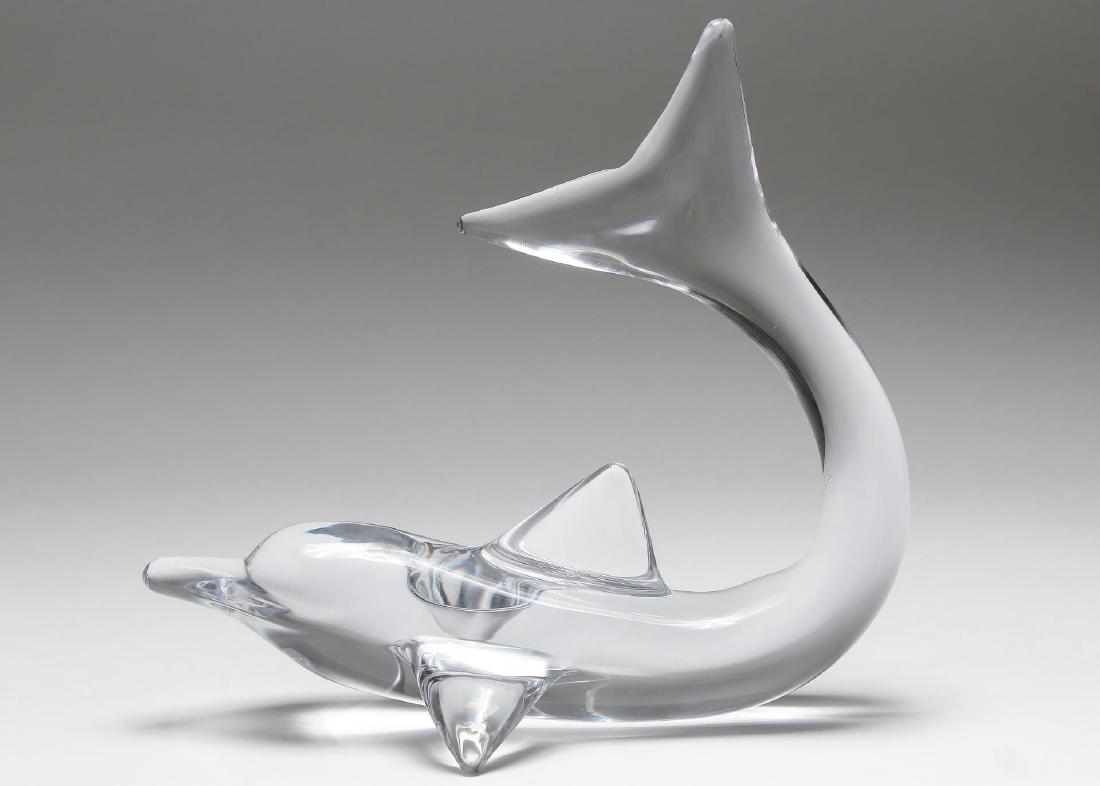 Daum France Lead Crystal Dolphin Centerpiece (1 of 3)