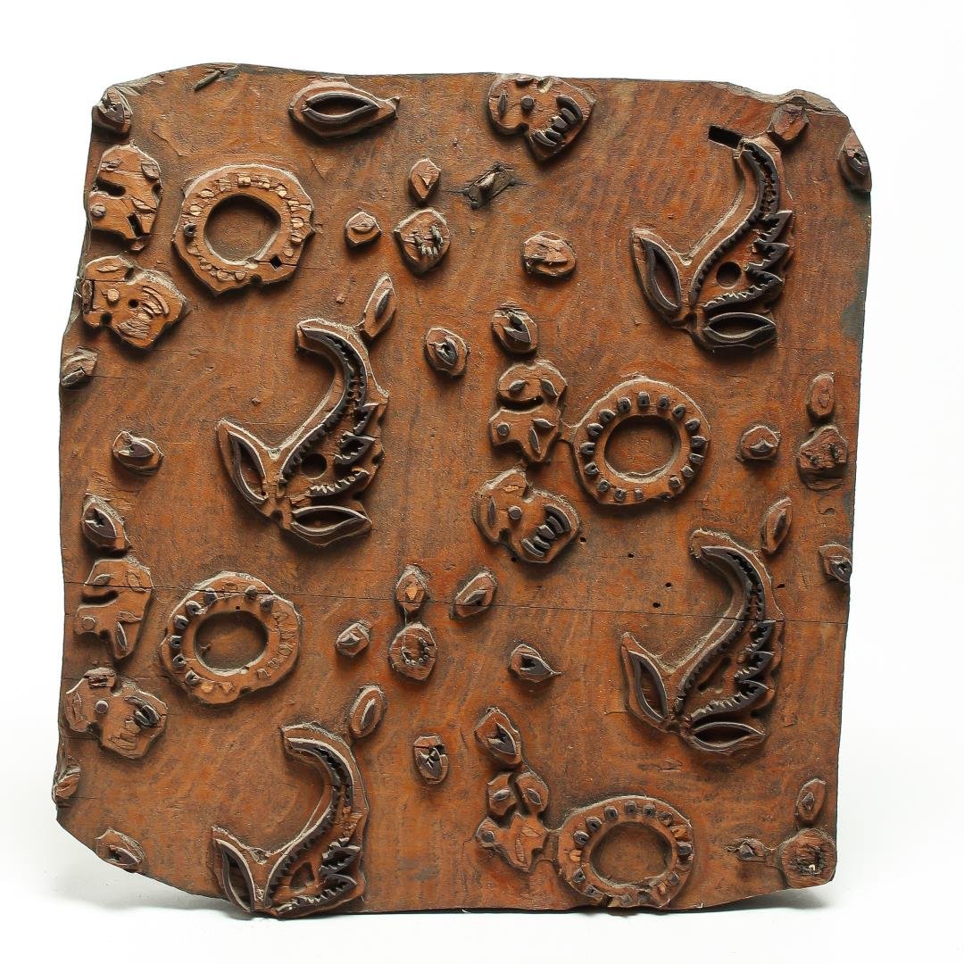 French Antique Carved Wood Fabric Printing Block (1 of 2)