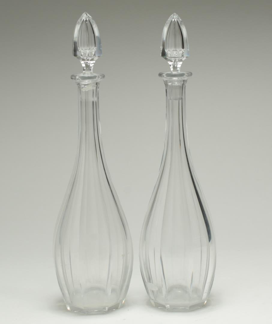 Pair of Baccarat Ribbed Crystal Decanters (1 of 2)