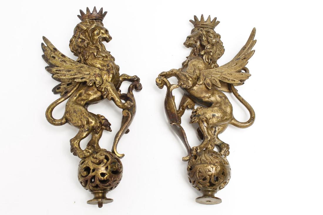 2 Continental Judaica Winged Lion Ark Mounts (1 of 2)
