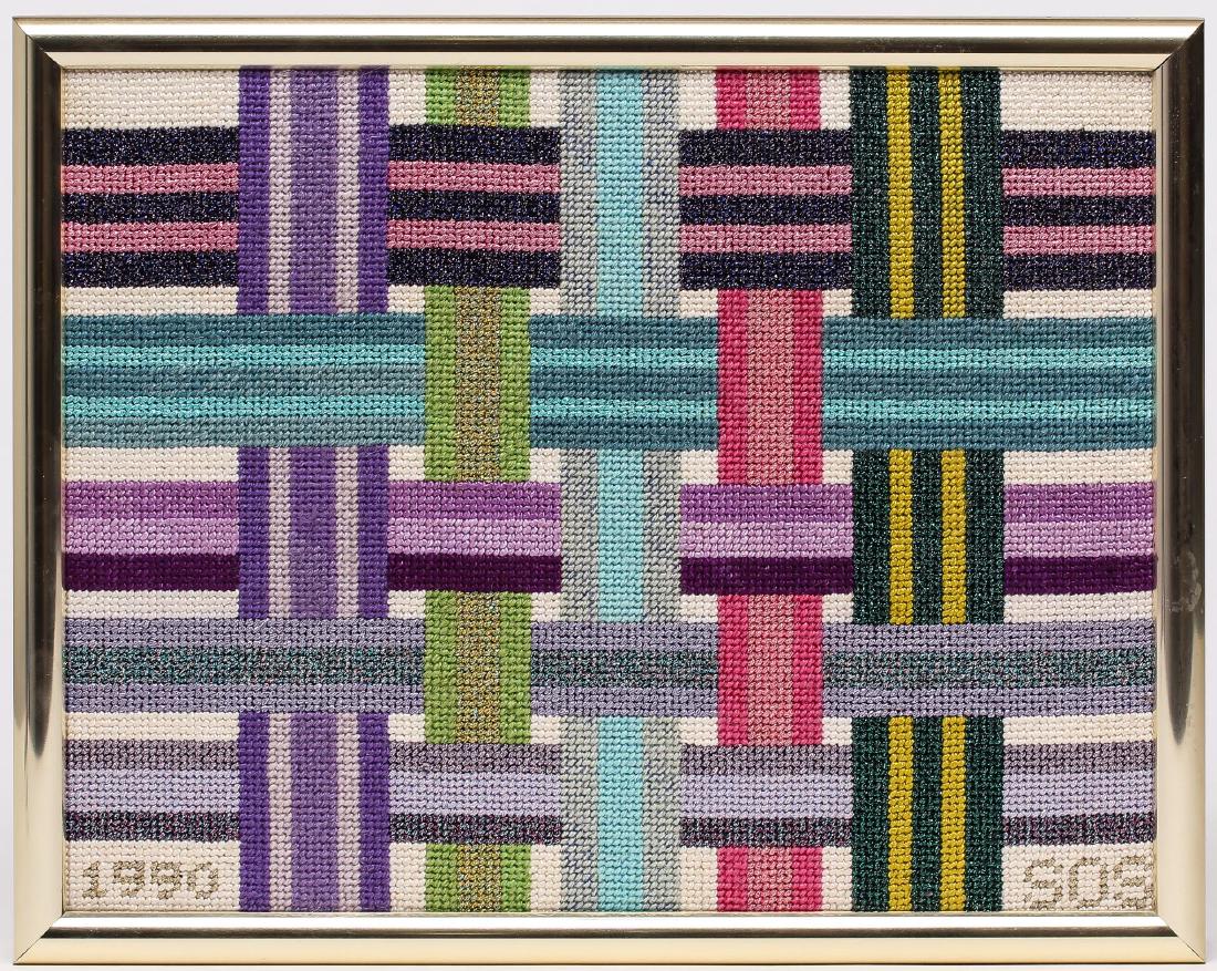 Signed SOS- Bold Needlepoint Embroidery (1 of 1)