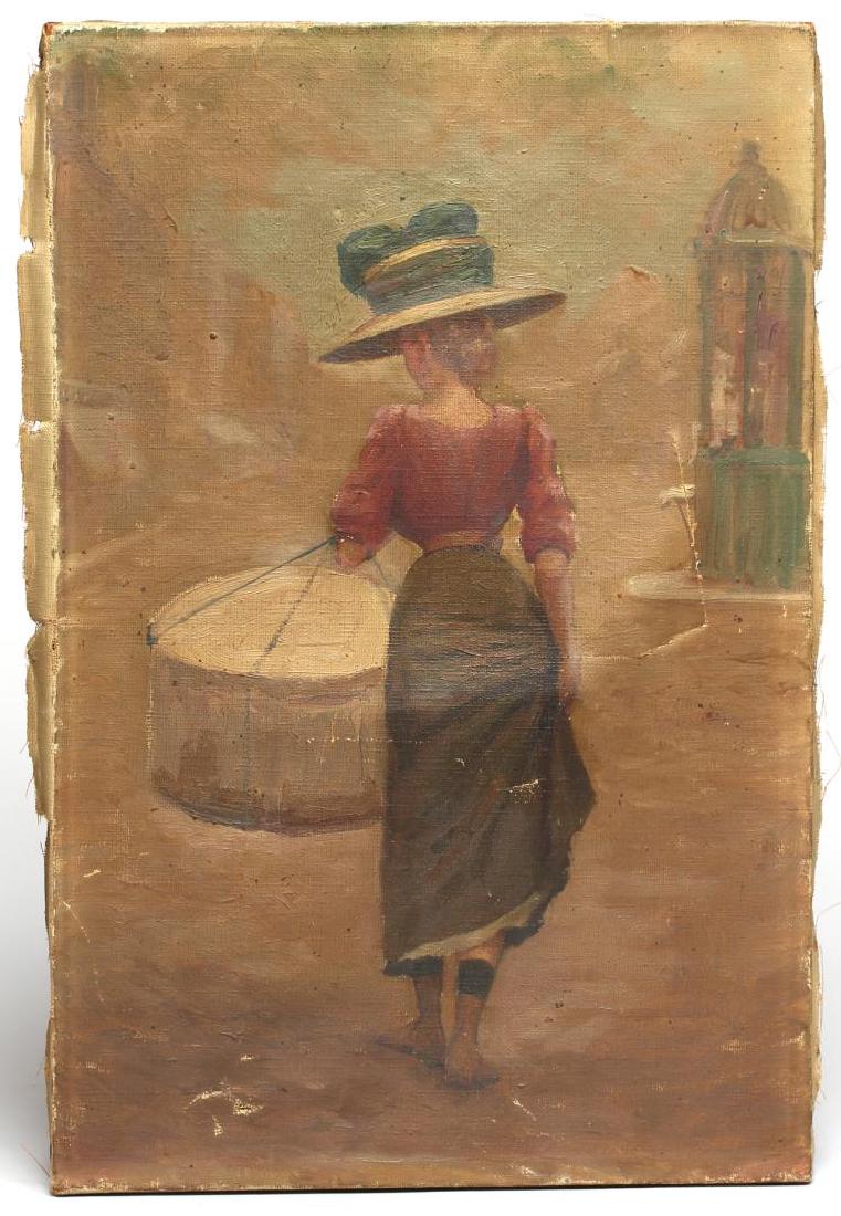 "Girl in Hat"- Oil on Canvas, 20th C. (1 of 4)