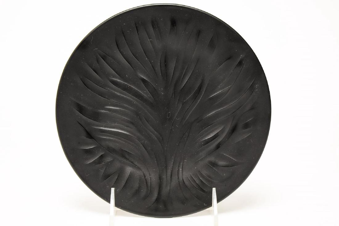 Lalique France- Black Frosted Crystal Plate (1 of 4)