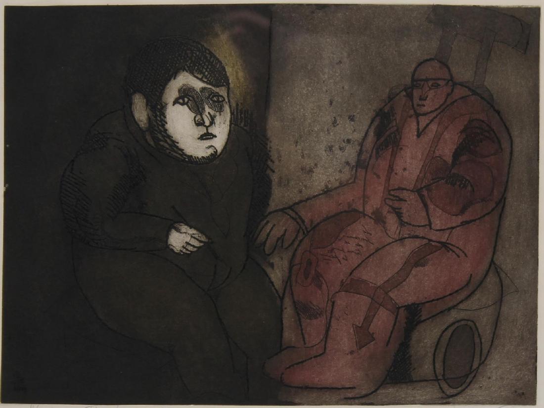 Signed Illegibly- Color Etching (1 of 4)