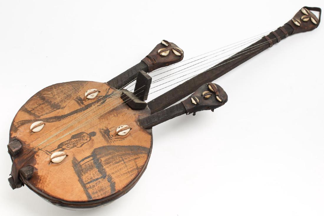 West African Kora Lute Instrument, Cowrie-Mounted (1 of 2)