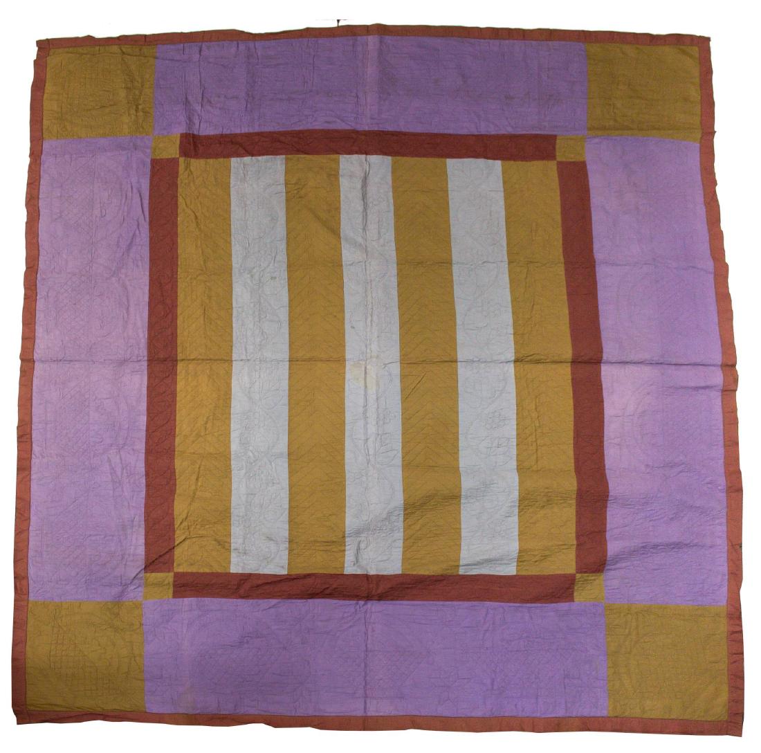 Antique Amish Bar Quilt, Embroidered (1 of 2)