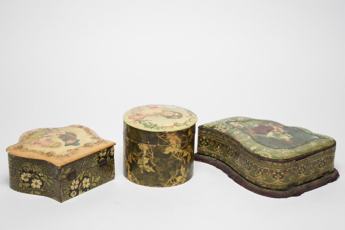 Victorian Celluloid Dresser Boxes, Group of 3 (1 of 4)