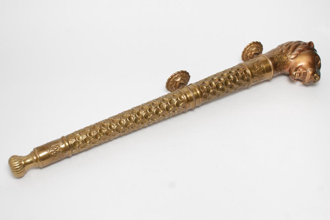 Asian School Brass Lion's Head Decorative Element (1 of 4)