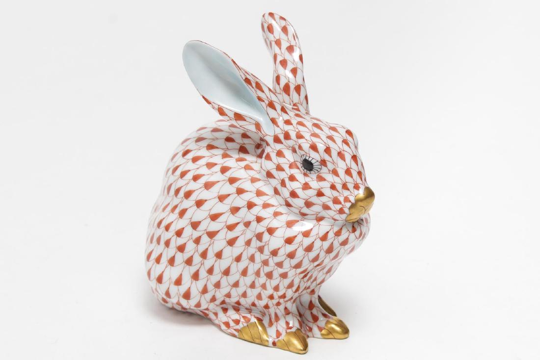 Herend Hungary Porcelain Crouching Rabbit Figurine (1 of 4)