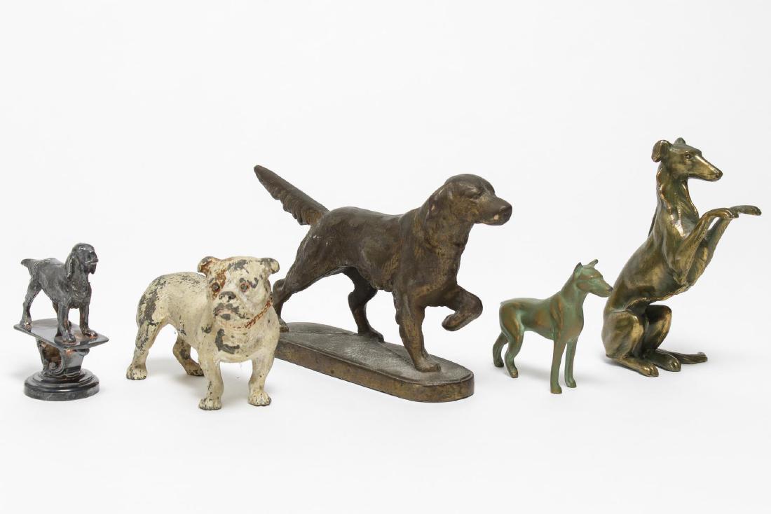 Dog Figurines, Bronze & Metal, Vintage, 5 Pieces (1 of 4)