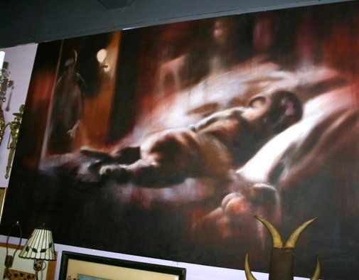 Louis Renzoni Large Oil on Canvas Reclining Nude: 56" x 86"