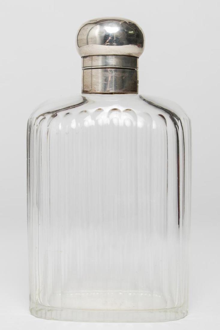 Birmingham Sterling Silver & Glass Flask, English (1 of 5)