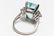 Aquamarine & Diamond Cocktail Ring, 14K White Gold - 3