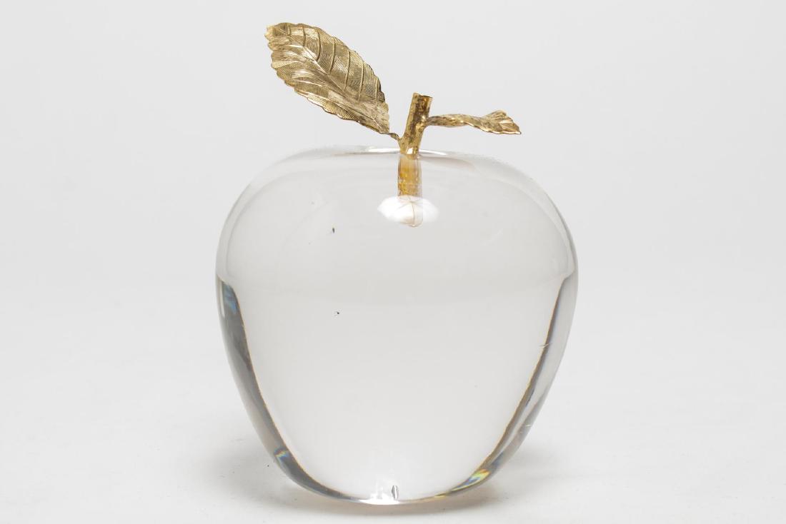 Cartier Crystal & Vermeil Silver Apple Paperweight (1 of 4)