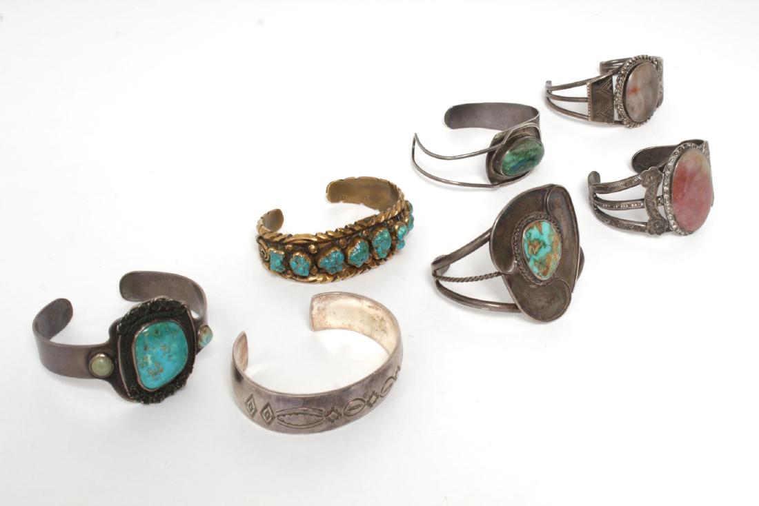 American Indian & Mexican Silver Cuff Bracelets, 6 (1 of 9)