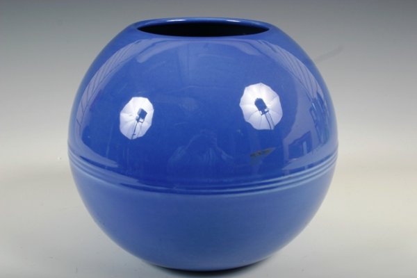 Trenton Pottery Blue Ball Vase - 2