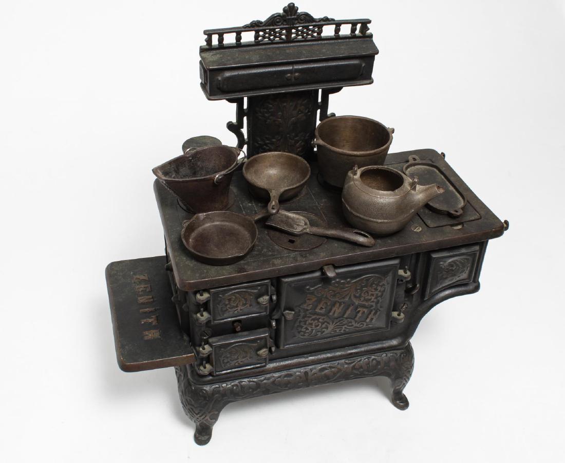 Salesman Sample Zenith Cast Iron Stove, 19th C.