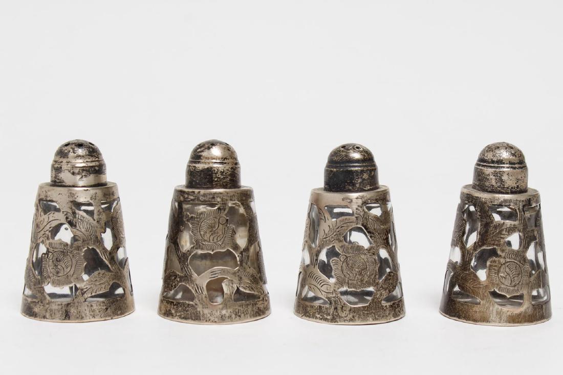 Mexican Silver-Overlay Salt & Pepper Shakers, 4 (1 of 3)