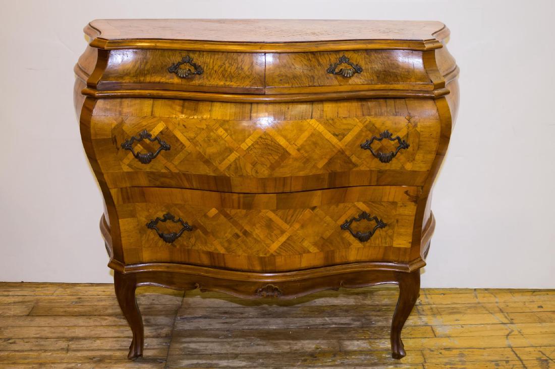 Italian Burl Walnut Parquetry Commode (1 of 8)