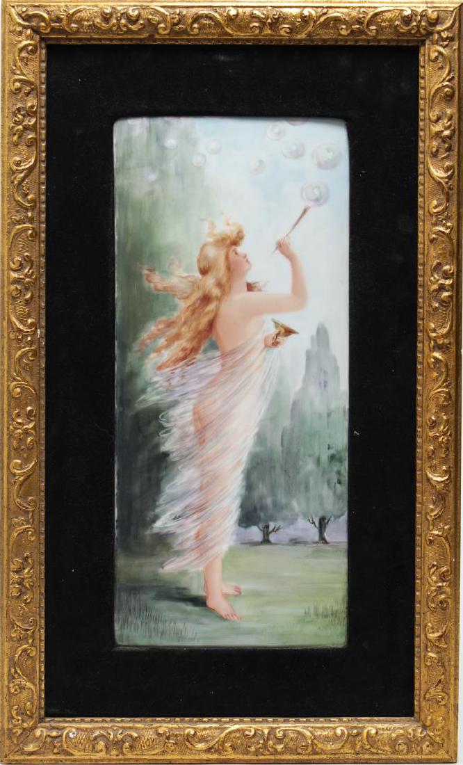 German KPM attrib. Porcelain Plaque, Hand-Painted (1 of 2)