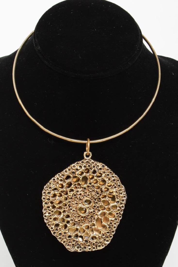 Modernist Gold-Tone Metal Collar Necklace, Woman's (1 of 4)