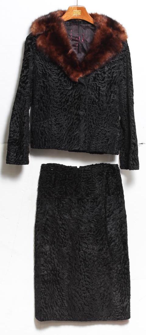 Women's Broadtail Fur Suit with Mink Collar (1 of 3)