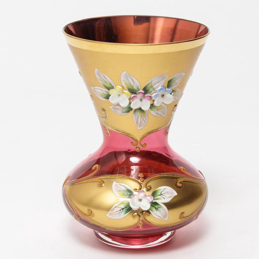 Bohemian Czechoslovakian Moser Ruby Glass Vase