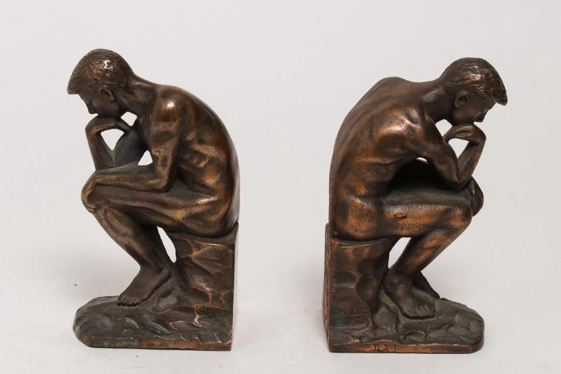 After Rodin- "The Thinker" Bronze Bookends, Pair (1 of 5)
