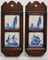 Dutch Delft Blue Ceramic Tile Plaques, Framed Pair