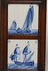 Dutch Delft Blue Ceramic Tile Plaques, Framed Pair - 2