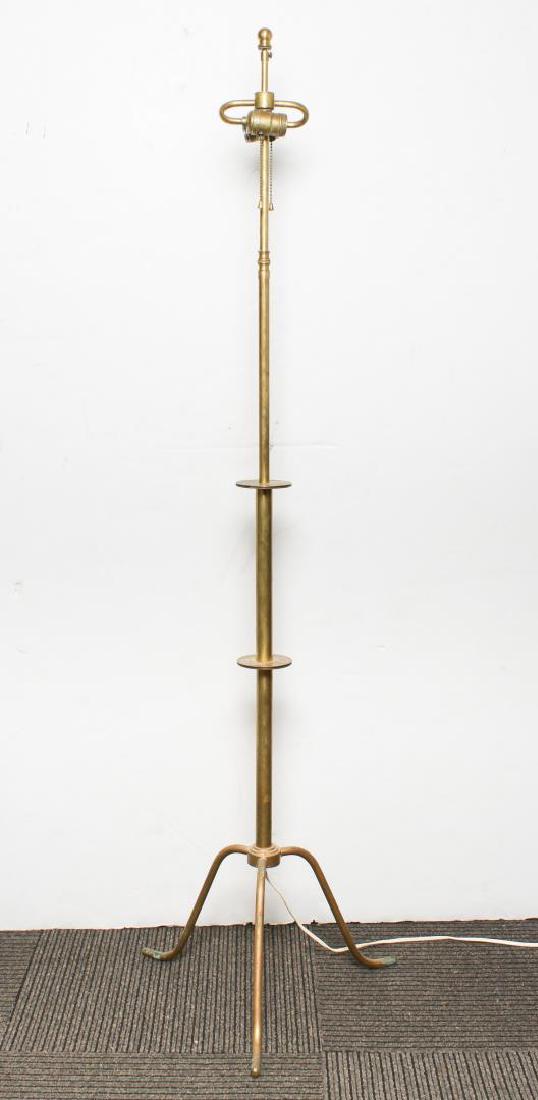 Mid-Century Modern Floor Lamp, Gilt Brass 2-Light (1 of 2)