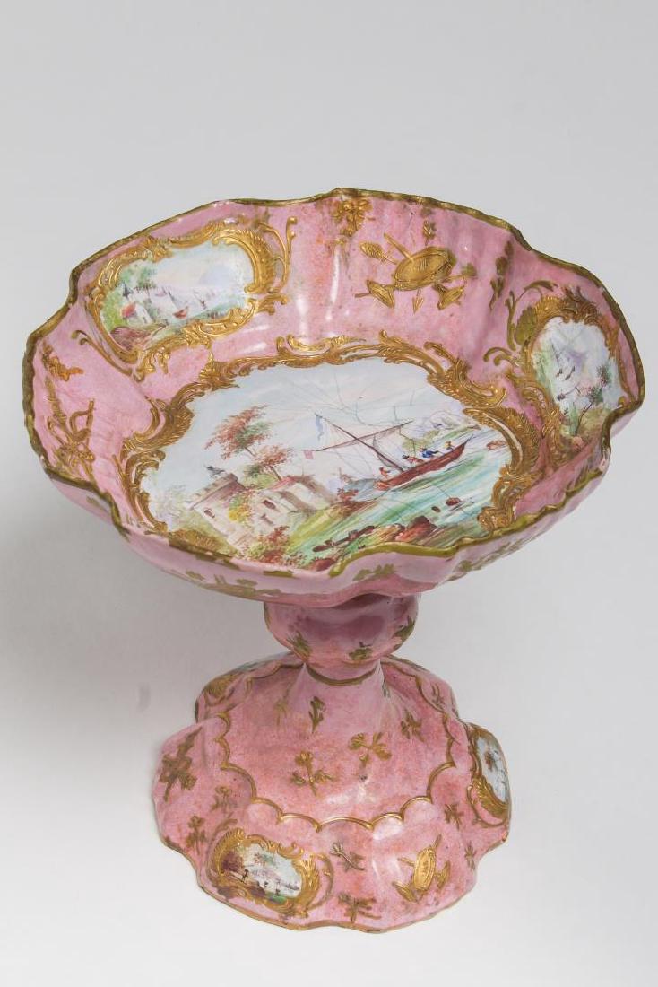 Continental Enamel Tazza, Antique, Rococo Manner (1 of 9)
