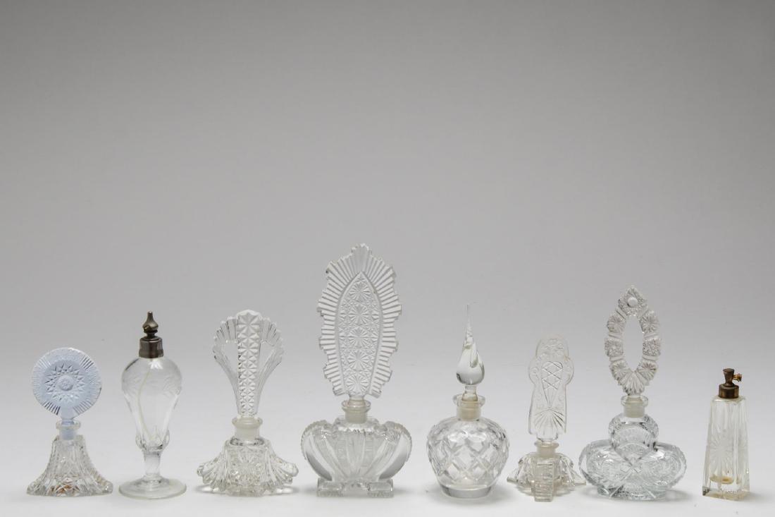 Cut Crystal & Glass Perfume Flasks, 8 inc. Bohemia (1 of 4)