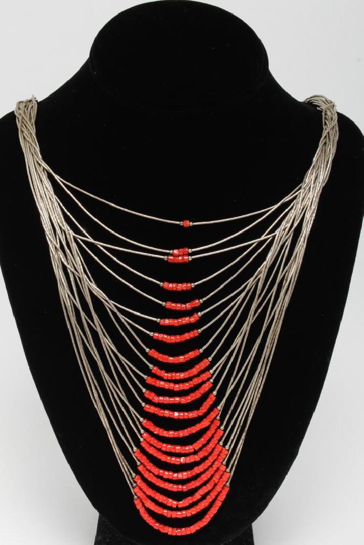 Navajo American Indian Liquid Silver Necklace (1 of 5)