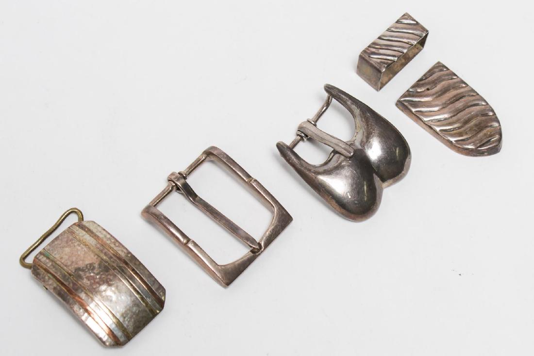 Sterling Silver Buckles, 4 inc. Mexican Modernist (1 of 2)