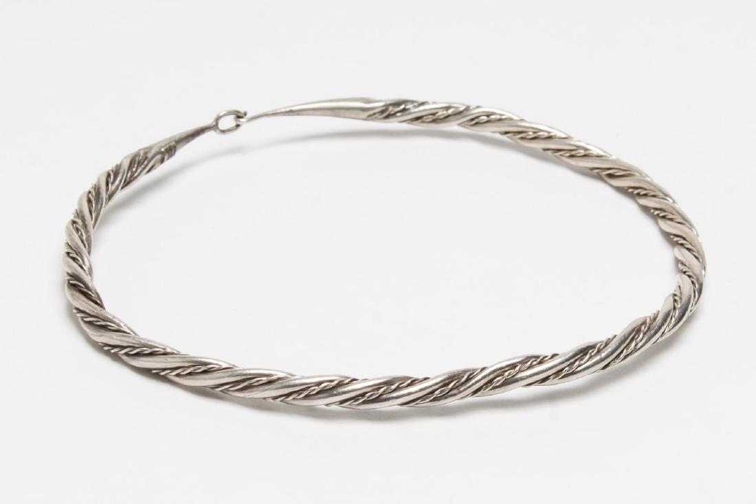 MMA Viking-Manner Silver Torque Necklace, Vintage (1 of 4)