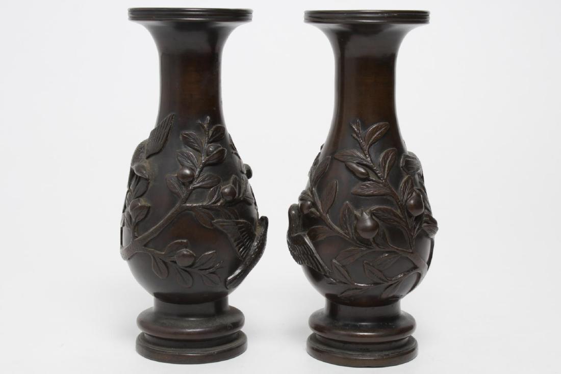 Japanese Meiji Bronze Baluster Vases, Antique Pair (1 of 4)