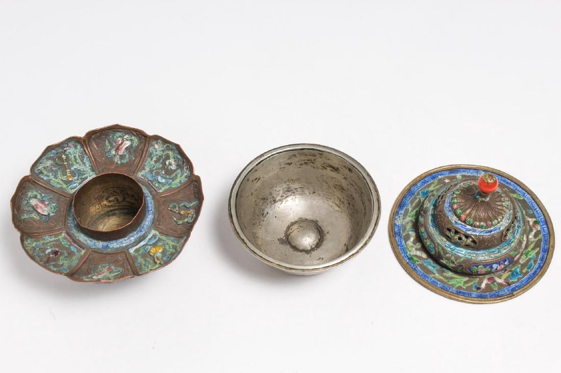 Chinese Champleve Enamel & Metal Votive (1 of 4)