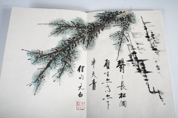 20th C Chinese Album Painting with Calligraphy - 6