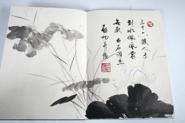 20th C Chinese Album Painting with Calligraphy - 8